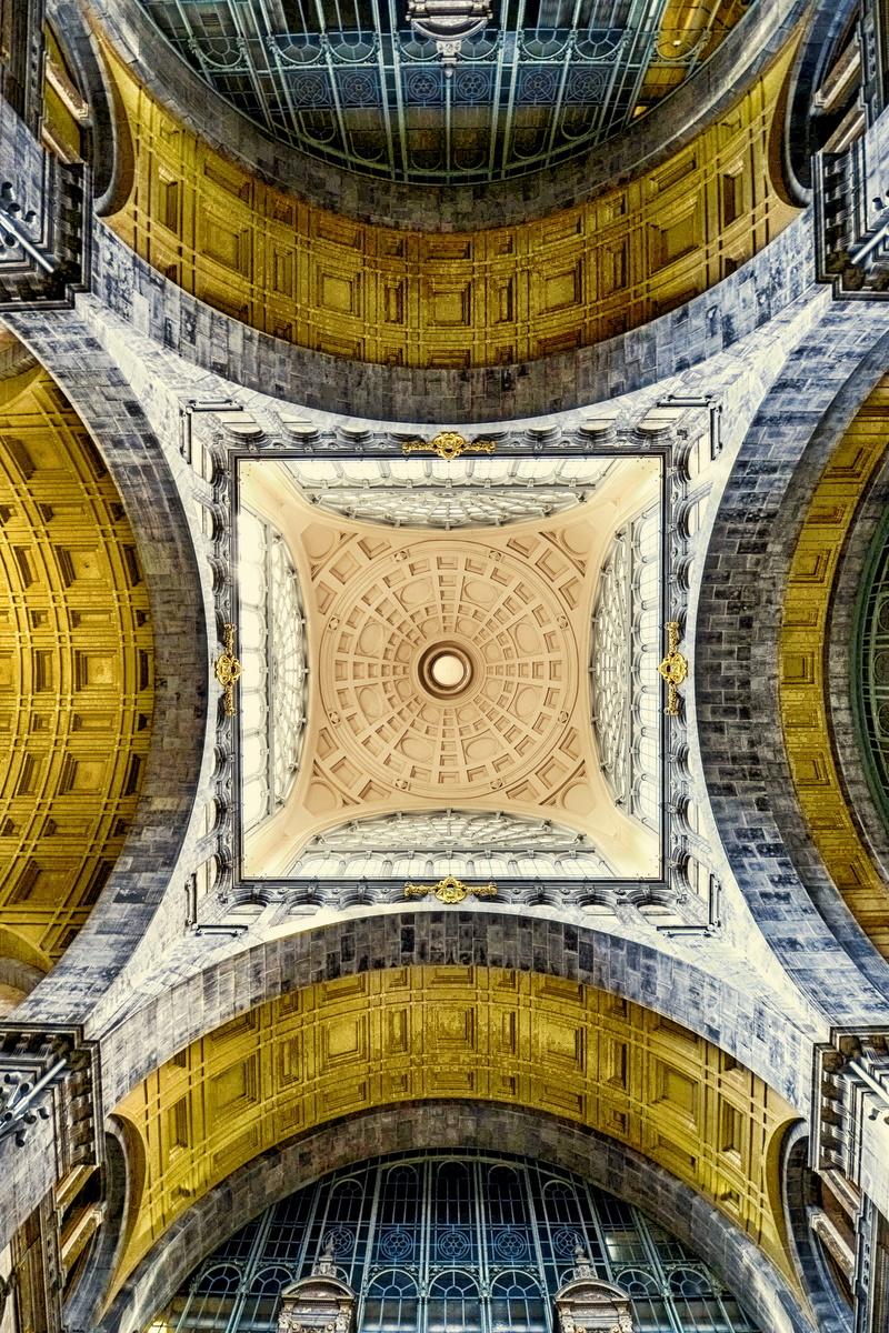 spirituality, abstract, light, old, 4K, arch, no people, building exterior, fresco, circle, view, ceiling, dome, building, trains station, place of worship