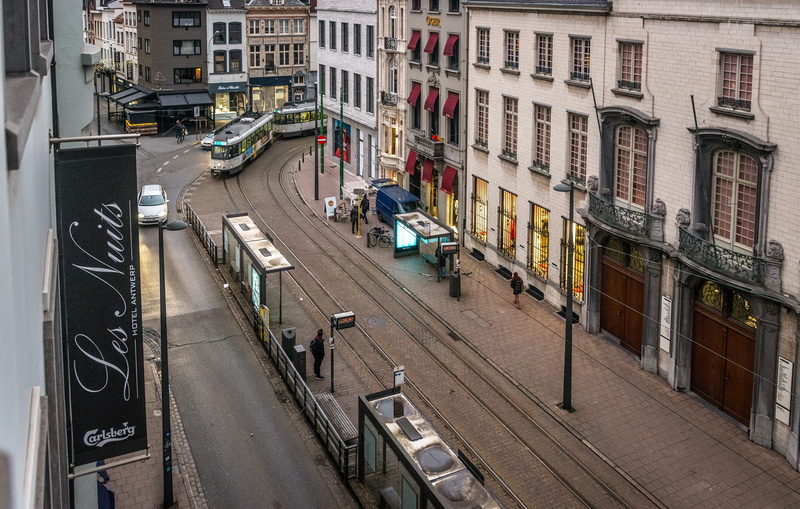 Street, 4K, Trams, Town, Belgium, The city, Antwerp, Panorama, Building