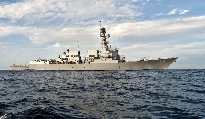 lead ship, 4K, USS Arleigh Burke, DDG-51, U.S. Navy, warship, destroyer, sea, Arleigh Burke-class