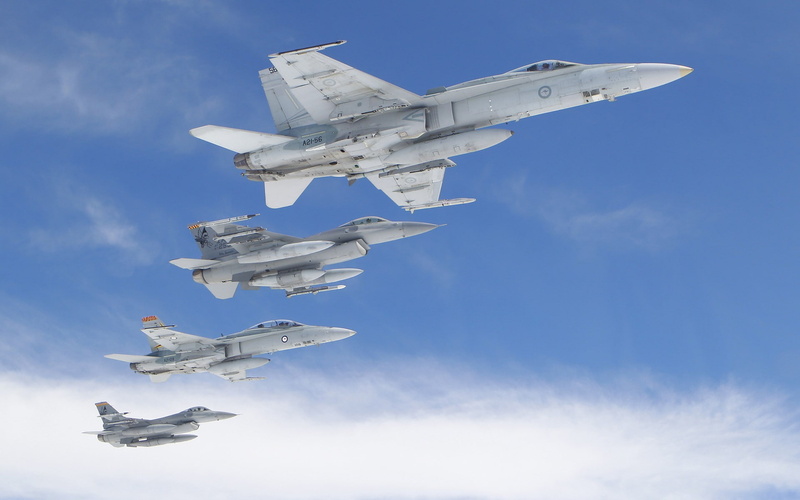 Royal Australian Air Force, McDonnell Douglas F/A-18 Hornet, 1080P, General Dynamics F-16 Fighting Falcon, aircraft