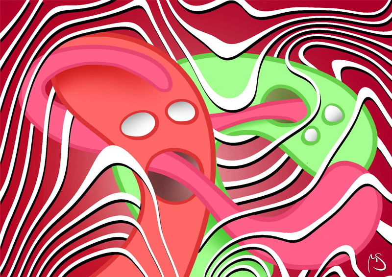 1080P, red, pattern, full frame, variation, painted, no people, creativity, striped, shape, pink color, backgrounds, multi colored, indoors, waveforms