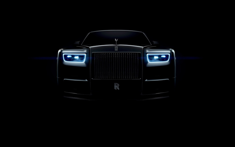 royce, copy space, studio shot, chrome, 2K, phantom, close-up, car, hd, transportation, black color, black background, cut out, rolls, motor vehicle, no people