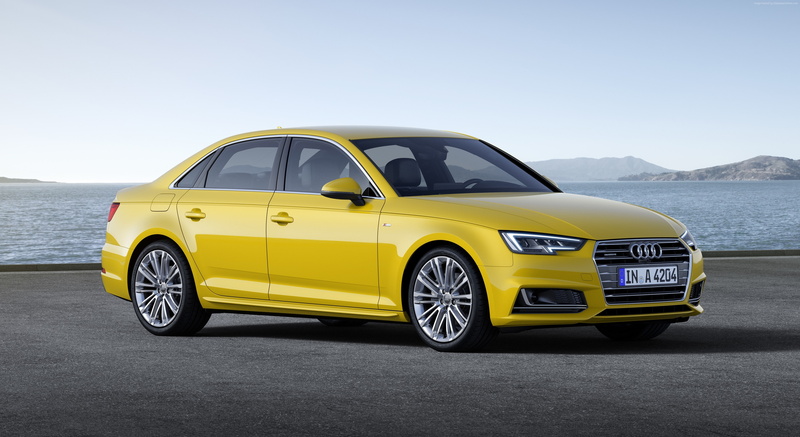 Frankfurt 2015, yellow, 4K, Audi-A4