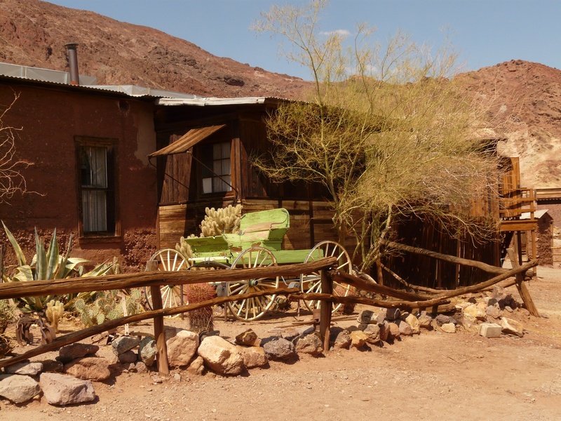 chair, calico, sunlight, mountain, silver mining, green, residential district, 2K, mojave desert, home, wood - material, day, california, carriage, furniture