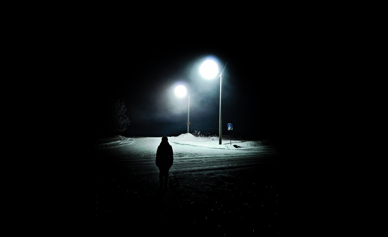 snowing, street light, 2K, one Person, dark, street, brown, black Color, road, people, spooky, snow, car, unrecognizable person, backgrounds, adult, young Adult