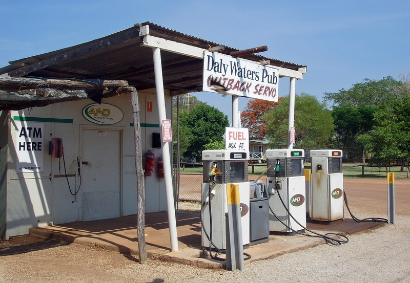 text, outback, outdoors, australia, architecture, refueling, communication, fuel pump, 1080P, daly waters pub, plant, nature, built structure, information sign