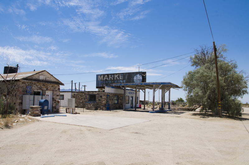 california, building exterior, nature, sunlight, tree, sky, route 66, blue, industry, motorcycle route, architecture, electricity, building, cable, gas station