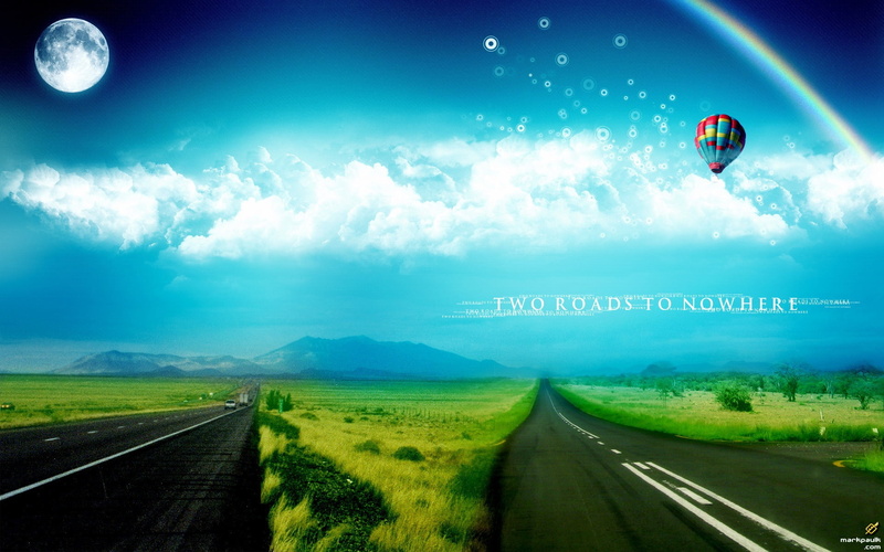Road, nowhere, Two, Dream, 1080P, roads, World