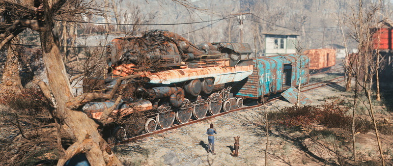 dog, 2K, girl, Nowhere ride, train, Fallout 4