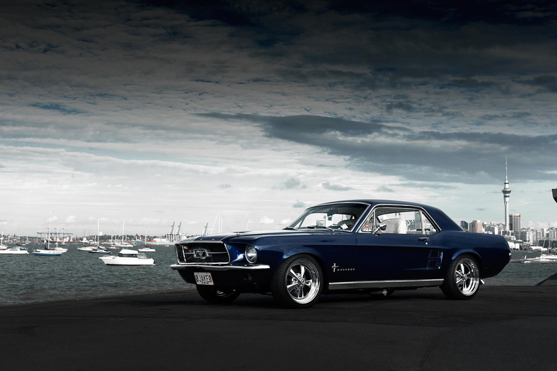 sea, Andrei Diomidov, street, city, blue, nautical vessel, water, no people, land vehicle, Mustang, nature, transportation, Ford, 1080P, day, Jake, car