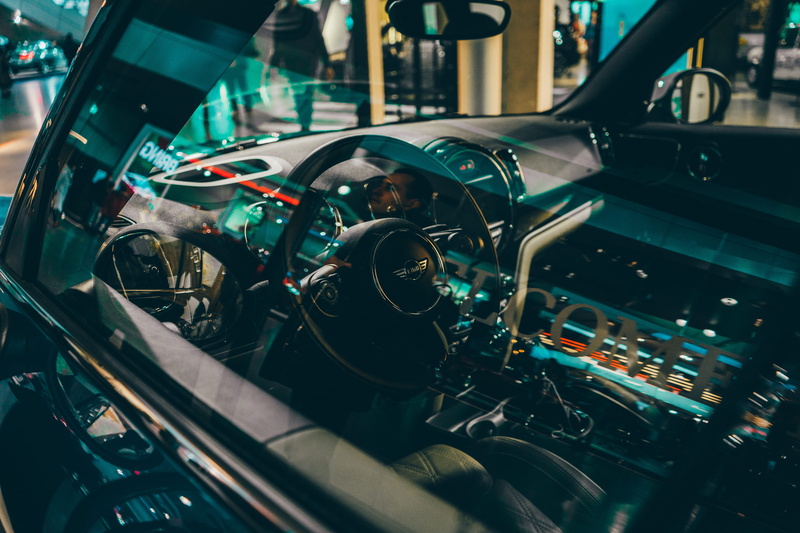 dashboard, black, land vehicle, vehicle, shiny, shift, mini, car interior, fast, power, museum, control, car, coupe, transportation, mode of transportation
