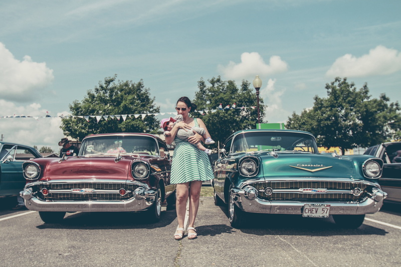 collectors car, baby, cars, mother, casual clothing, automotive, young adult, day, beautiful woman, 4K, land vehicle, mode of transportation, one person