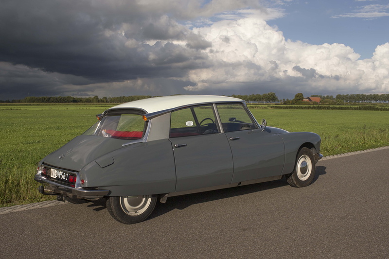 citroen id, storm cloud, cloud - sky, road, car, vintage car, sky, lhs, land vehicle, day, citroen ds, travel, environment, 4K, field, 1967, gris ciel lourd