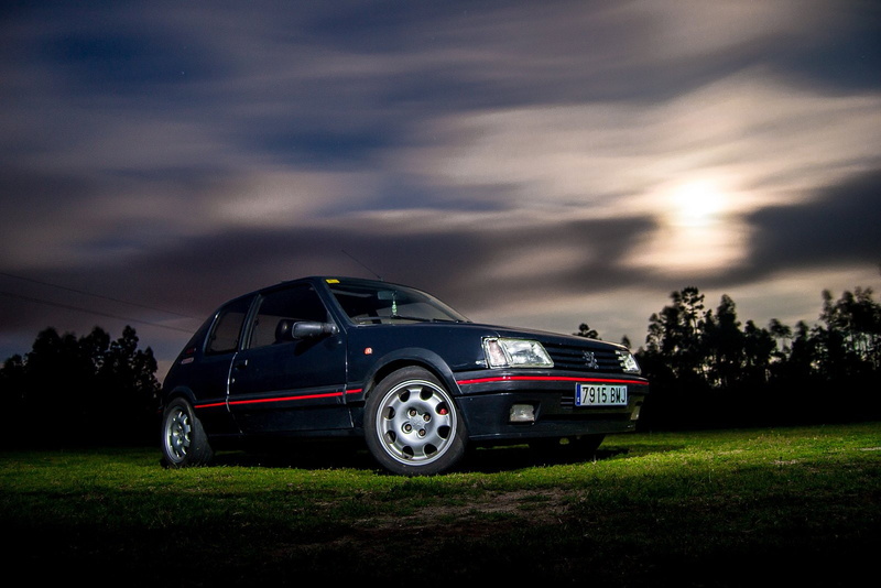 gti, 205, peugeot, 720P, coupe, black, cars, french