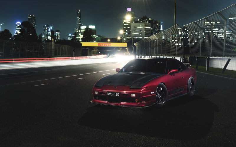 outdoors, travel, long exposure, on the move, transportation, illuminated, speed, city, 4K, land vehicle, road, night, track, building exterior, nissan 180sx