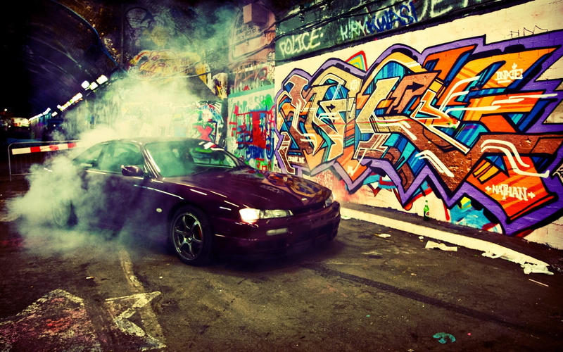 cars, vehicles, technology, x, silvia, underground, burnout, s, 1080P, art, smoke, graffiti, hd, jdm, nissan