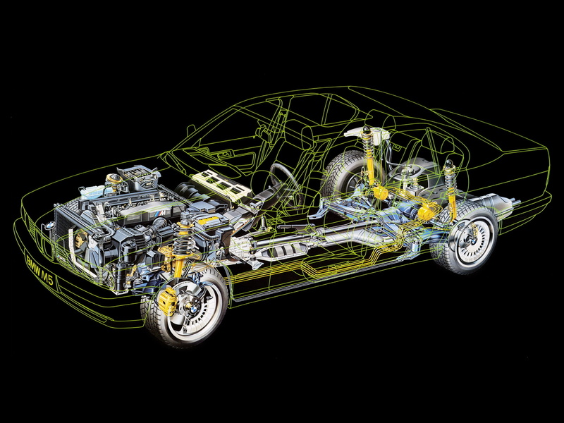 1988, bmw-m5, 1080P, e34, powertrain, mki, cutaway