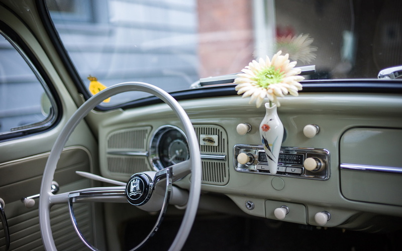 1080P, car, volkswagen, flower, bug, classic, cars, hd, interior