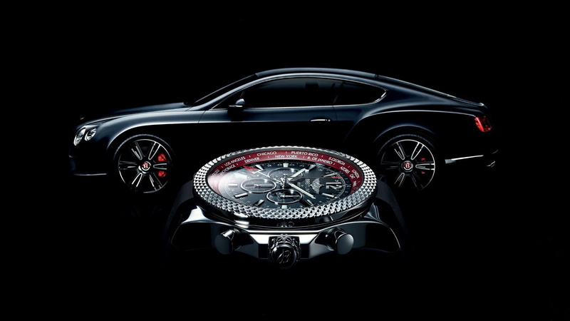 copy space, mode of transportation, reflection, transportation, still life, watch, technology, black background, Bentley, studio shot, 1080P, wealth, land vehicle