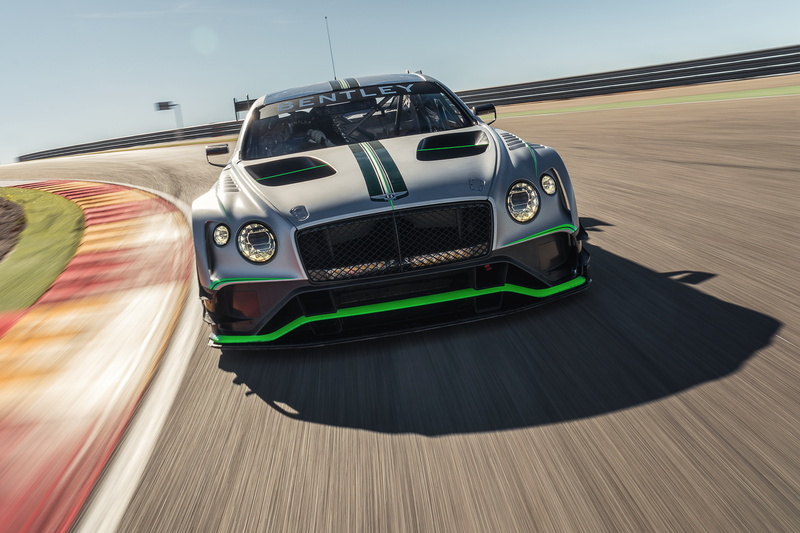 auto racing, no people, motor vehicle, land vehicle, on the move, Bentley Continental GT3, outdoors, day, sport, travel, car, sky, mode of transportation