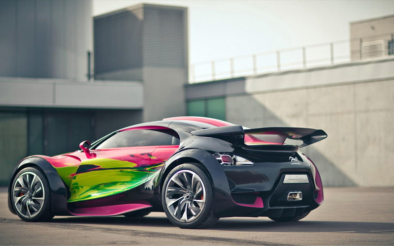 concept, green, cars, black, pink, survolt, 1080P, citroen, sports, car