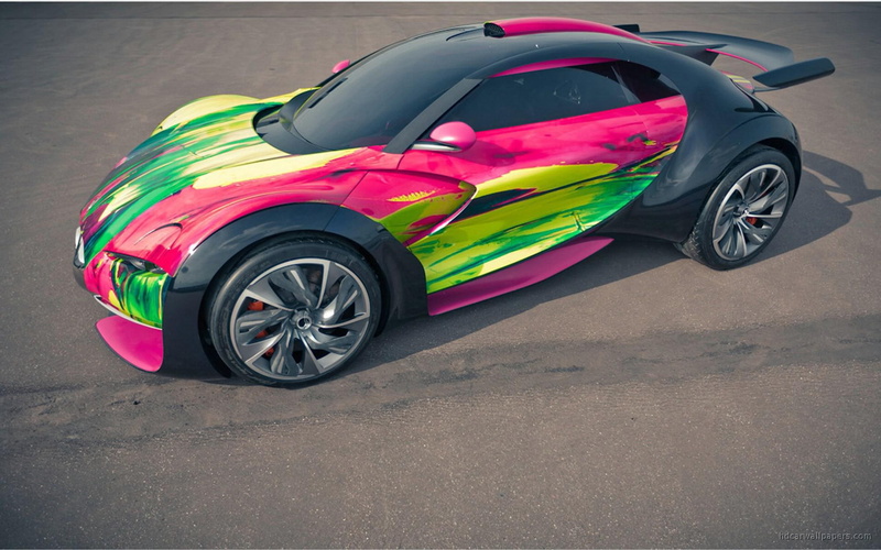 citroen, 1080P, bugatti, black, green, pink, concept, veyron, survolt, car, cars
