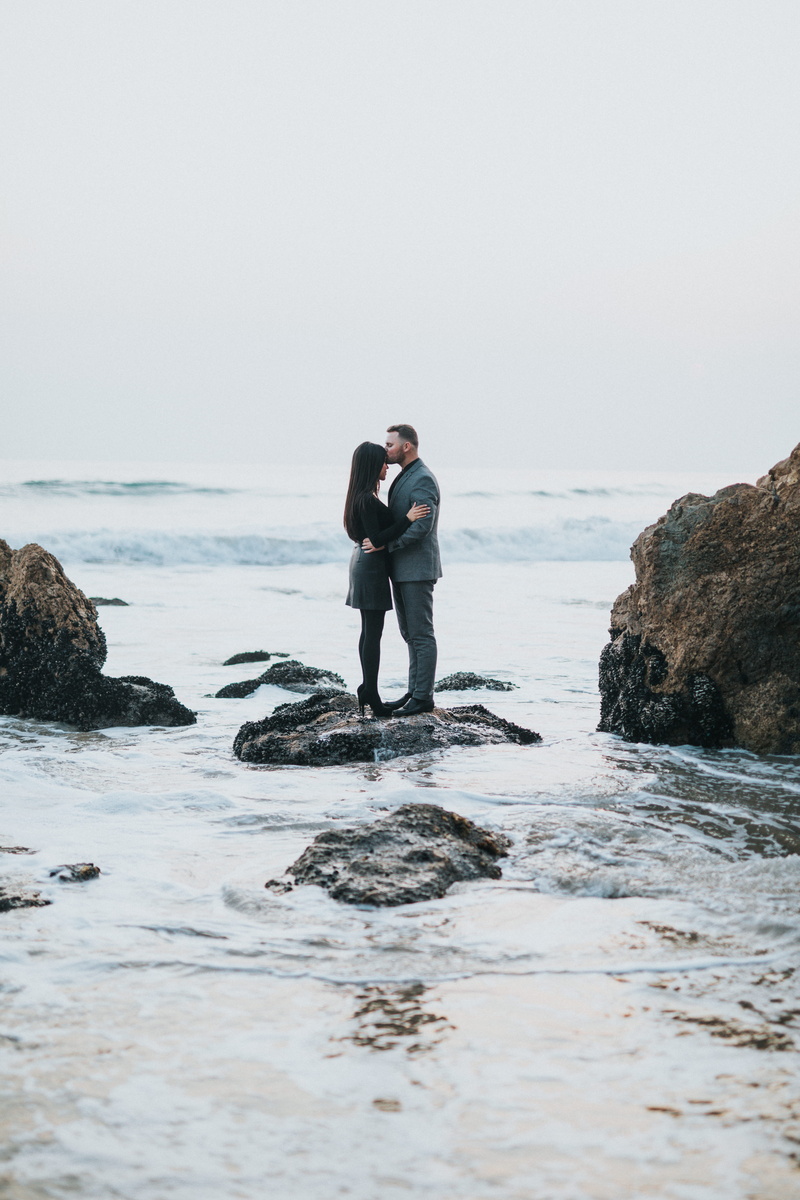 beach, outdoors, daytime, body, kissing, sleeved, full length, formal, long, day, rock - object, solid, real people, sea, woman, water, 5K, males, rock