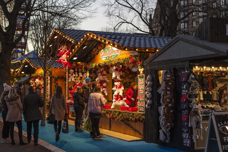 twilight, sale, game, crowd, business, city, lot, built structure, christmas market, street, walking, lively, light, 4K, group, street market, retail display
