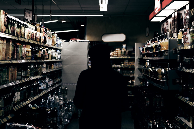 adult, food and drink, retail, real people, retail display, shelf, convienience, one person, drink, standing, man, shopping, void, consumerism, store, photography