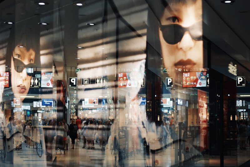 color, illuminated, assorted, city, reflection, walking, ceiling, merchandise, sunglasses, reflections, shopping, 5K, boutique, digital composite, glass