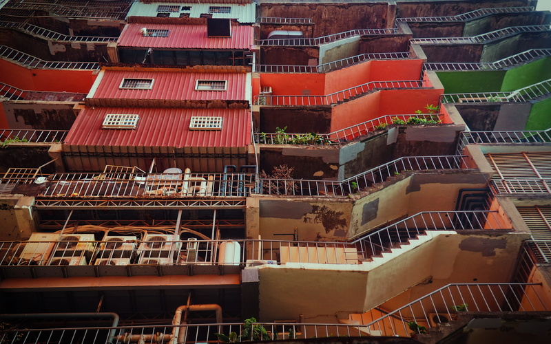 view, urban, s, apartment, high, staircase, development, sunlight, 4K, balcony, apartment building, city, building exterior, orange, residential district