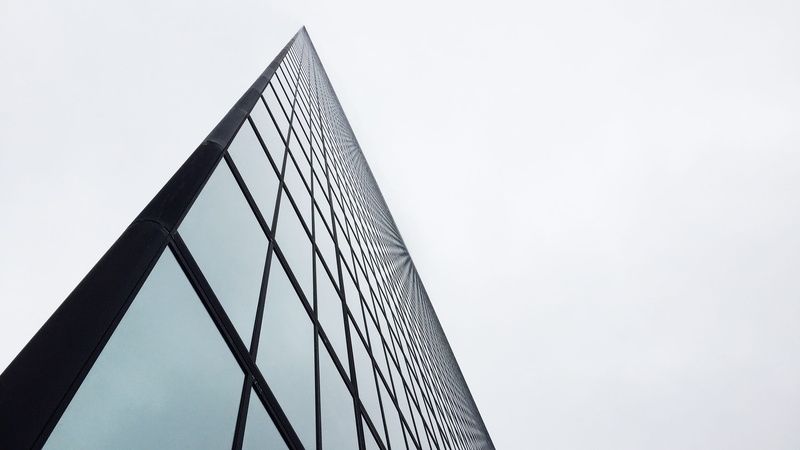 low angle view, photography, gray, architecture And Buildings, reflection, skyscraper, city, sky, urban Scene, low, day, black, alloy, glass - Material
