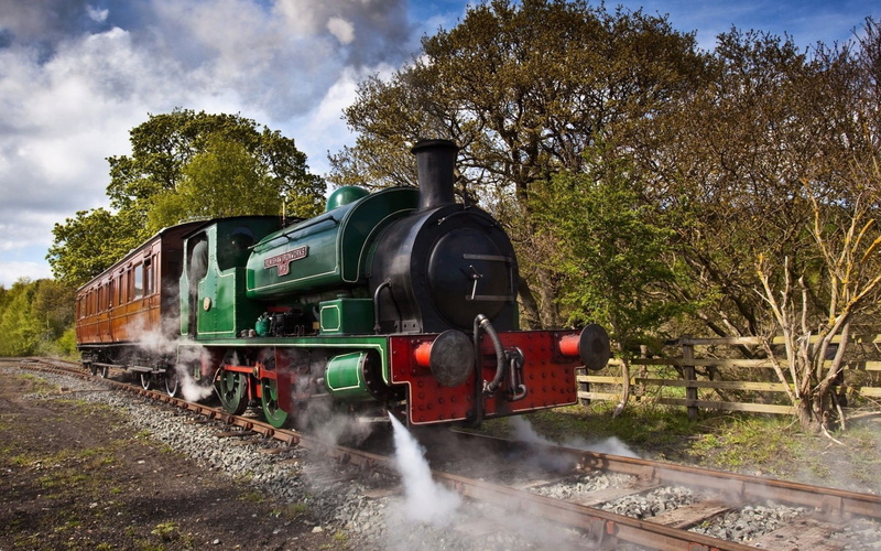 vapor, tren, clasico, 1080P