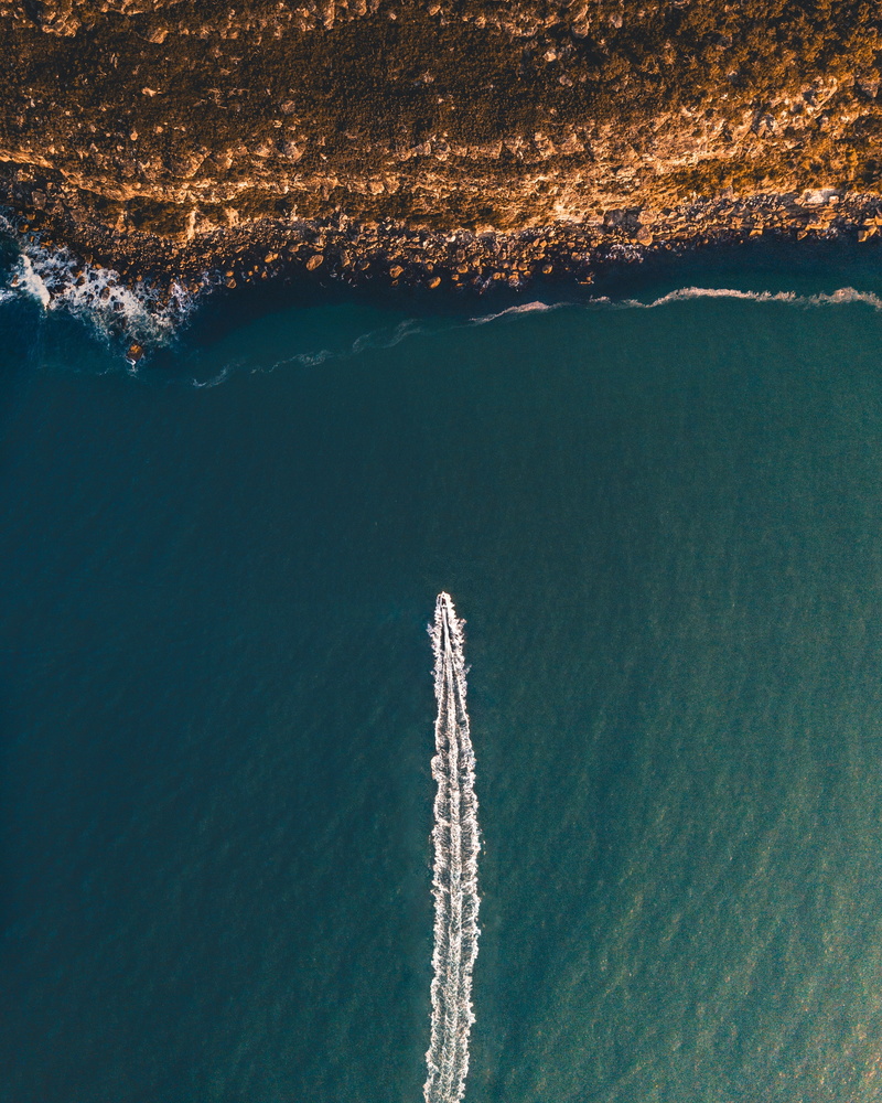 sea, motion, aerial, airplane, travel destinations, on the move, body, travel, aerial view, vapor trail, air vehicle, 2K, no people, nautical vessel, turquoise colored