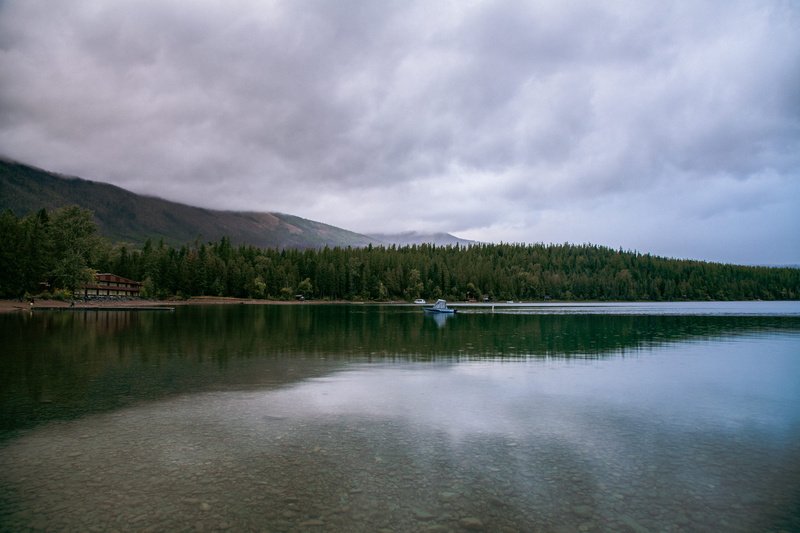 montana, day, mountain, beauty in nature, tranquility, reflection lake, idyllic, water, gloom, scenics - nature, lake mcdonald, cloud - sky, storm, plant