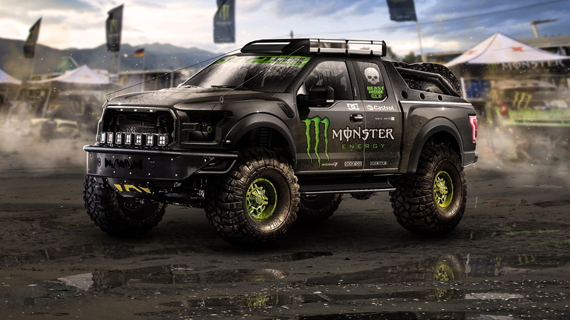car, 1080P, Monster Energy, Pickup Trucks
