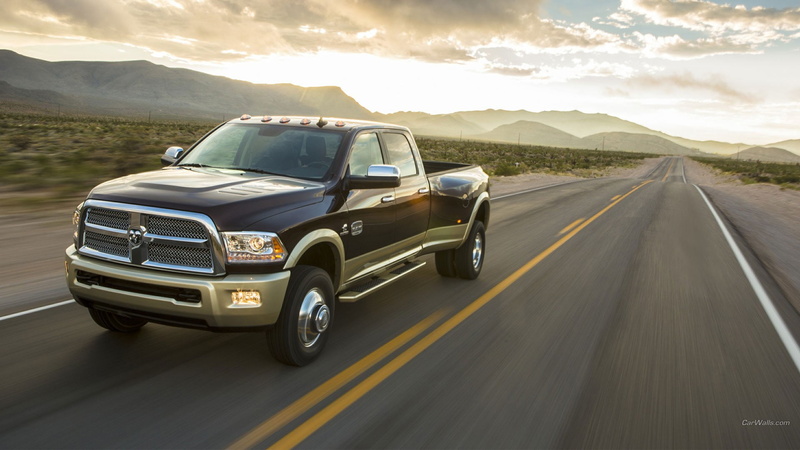 road, motor vehicle, Dodge RAM, marking, symbol, travel, black, day, mountain range, 1080P, trucks, land vehicle, mountain, car, ram, motion, sunlight
