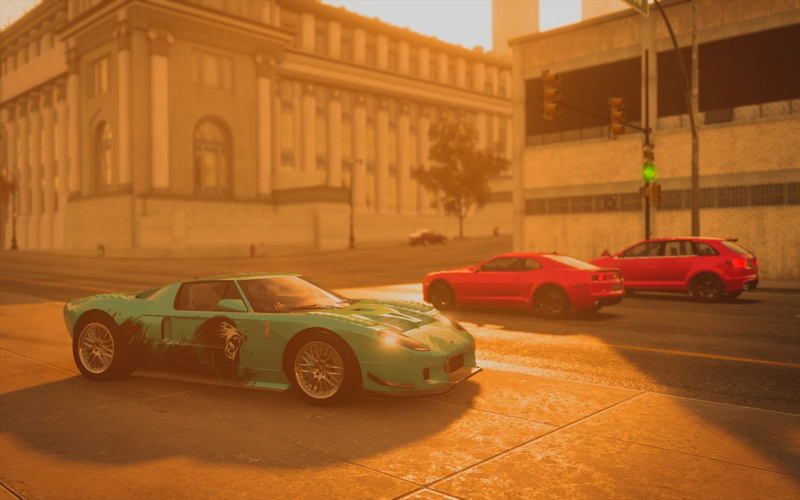 red, day, architecture, building exterior, Ford, city, motor vehicle, car, GT, sunlight, travel, outdoors, transportation, no people, The Crew, the past