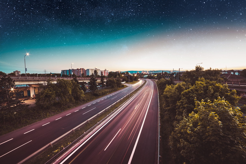 motion, built structure, science, scenics - nature, cityscape, illuminated, speed, space, milky way, brno, transportation, city, top, night, space and astronomy