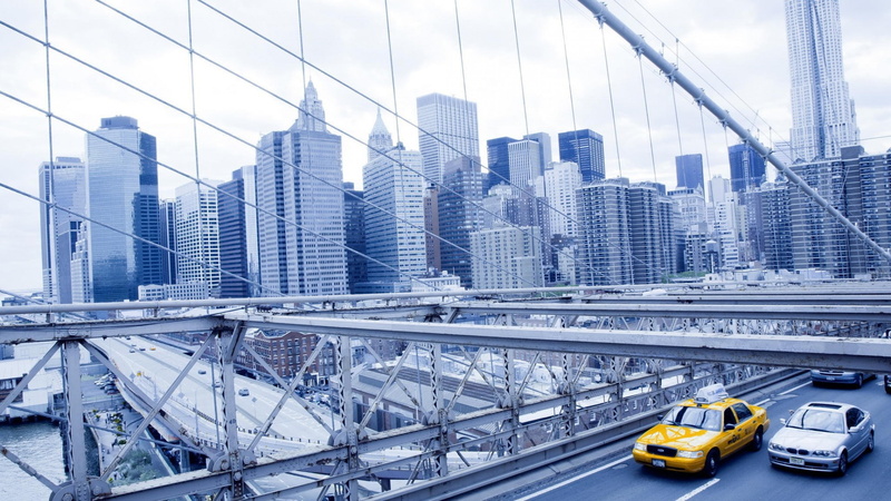 New York City, 1080P, mode of transportation, skyscraper, financial district, building exterior, office building exterior, connection, built structure