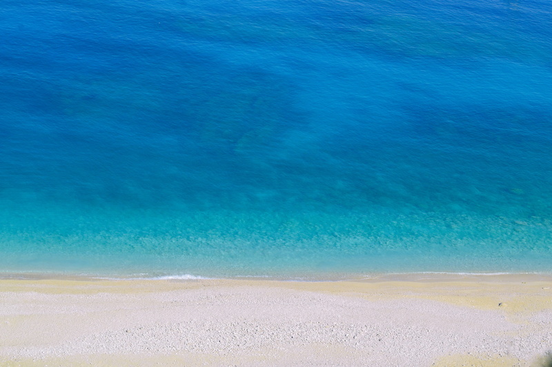 beach, tropic, summer, outdoors, day, landscape, turquoise, coastline, sand, greece, myrtos, turquoise colored, sky, sunny, tranquil scene, cephalonia