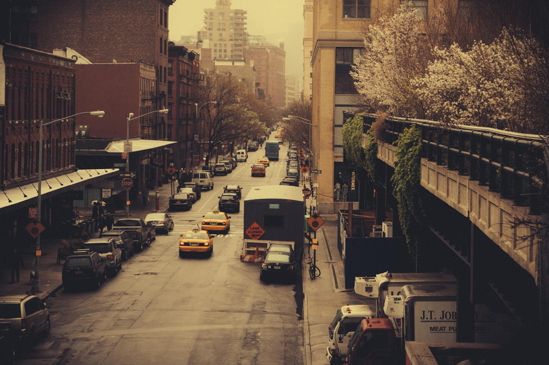 high angle view, tree, car, downtown District, truck, no People, nature, transportation, traffic Jam, city Street, cityscape, street, public transportation
