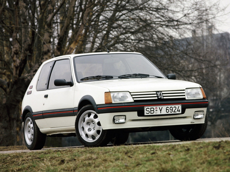 1080P, frances, peugeot, coche, blanco, 205