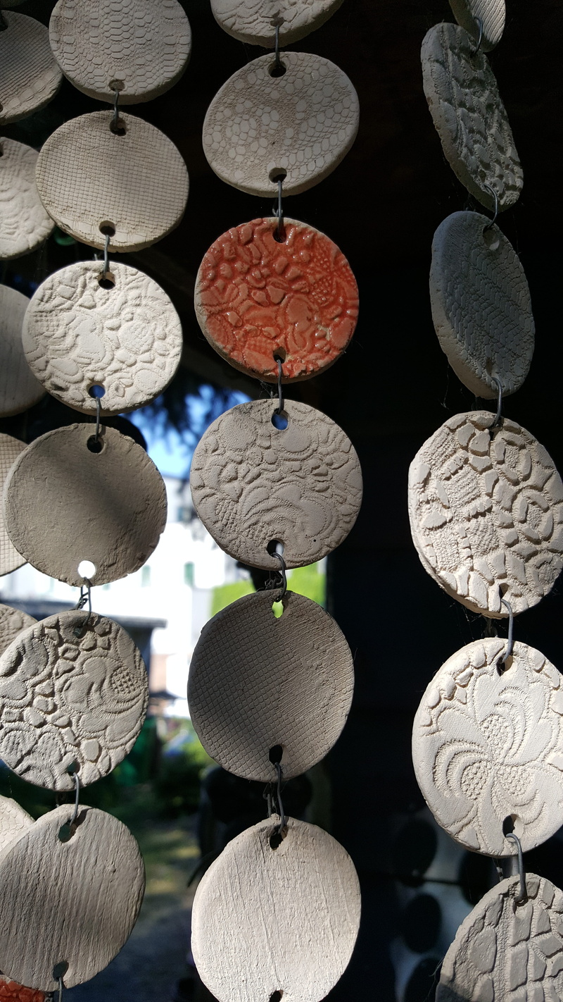 no people, ceramic, craft, movement, sculpture, hanging, decoration, creativity, windscreen, shaped, art, still life, variation, close-up, choice, floral pattern