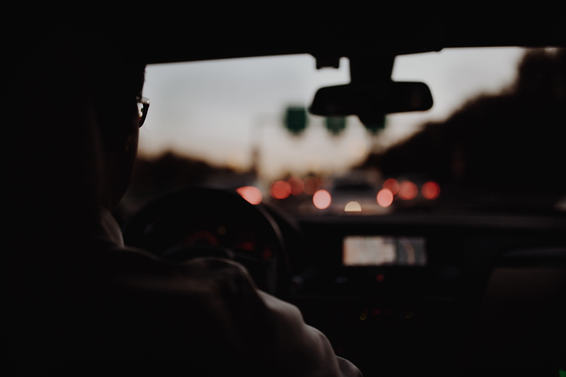 hand, illuminated, windshield, sunrise, city, drive, person, on the move, steering wheel, motor vehicle, dark, 5K, one person, inside, motion, mirror