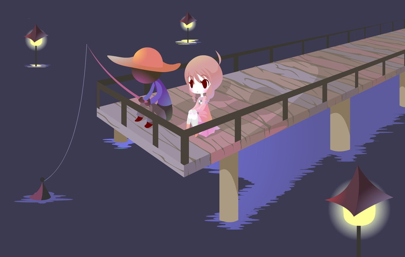 thayoqu, dock, rod, nikki, fisherman, fishing, 1080P, madotsuki, yume