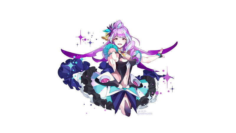 Macross Delta, purple hair, white background, Walküre, anime, Mikumo Guynemer, anime girls, long hair, 2K