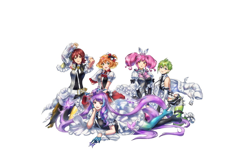 Macross Delta, Walküre, Freyja Wion, Reina Prowler, white background, Mikumo Guynemer, Kaname Buccaneer, anime, 1080P, anime girls, Makina Nakajima