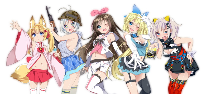 kemomimi, channel, 260186, 2K, kaguya, group, mirai, kizuna, akari, (orewamuzituda), luna, project, konachan, (character), mtu, com