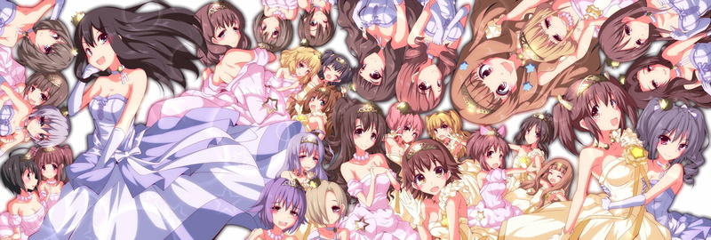 group, rin, headband, honda, futaba, bow, kamiya, dress, houjou, mio, natsu, nana, mimura, idolmaster, 2K, karen, shibuya, kanako, nao, sakuma, mayu, elbow